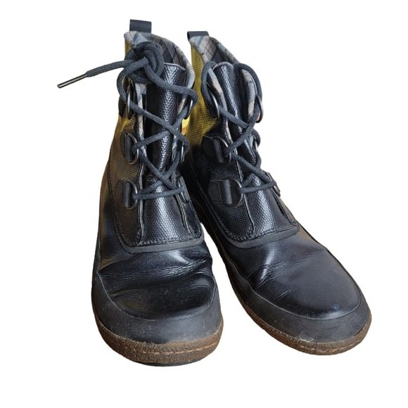 Sorel Joplin Size 8 Black Rubber Waterproof Rain Boots Leather NL1947-010 - Picture 3 of 7